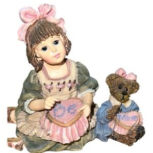 Yesterdays Child collection Porcelain Figurine with Girl and Bear